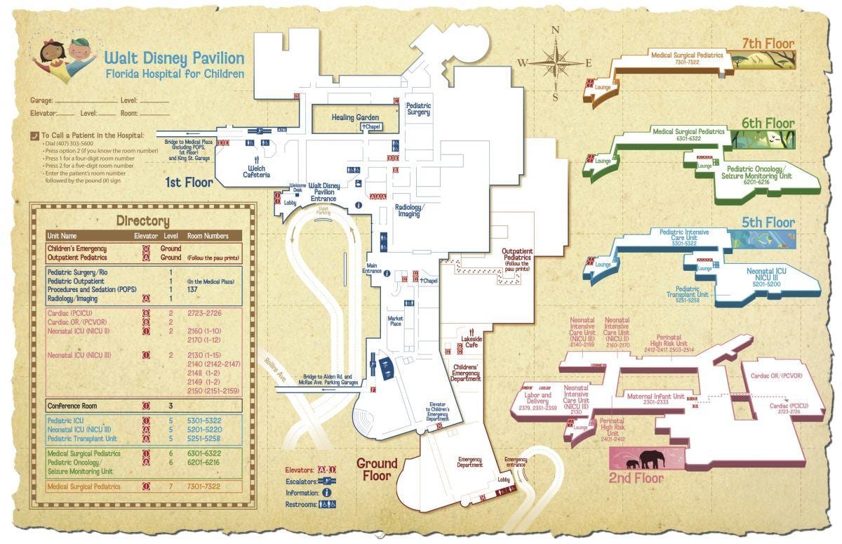 Hôpital de la floride carte